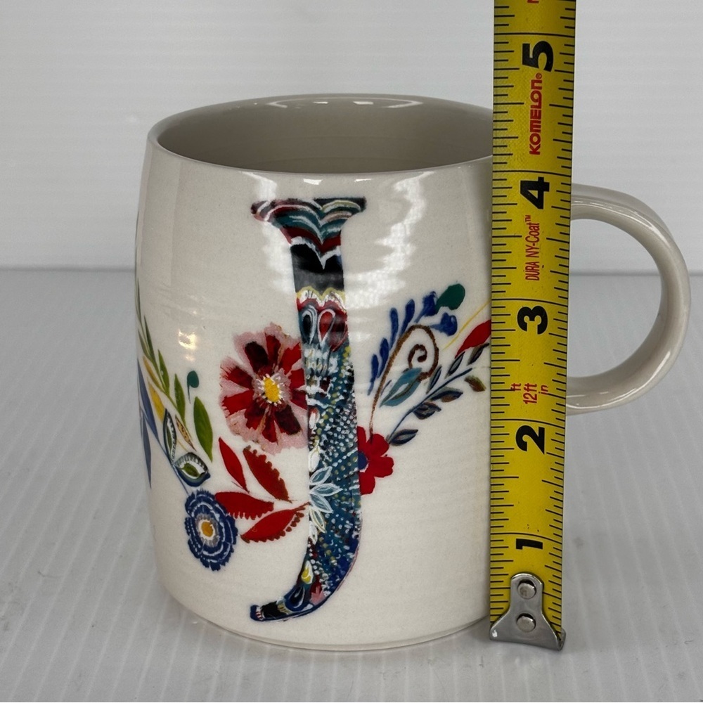 Starla Halfmann Anthropologie Floral Letter ‘J’ Mug Coffee Initial Monogram - Picture 7 of 8